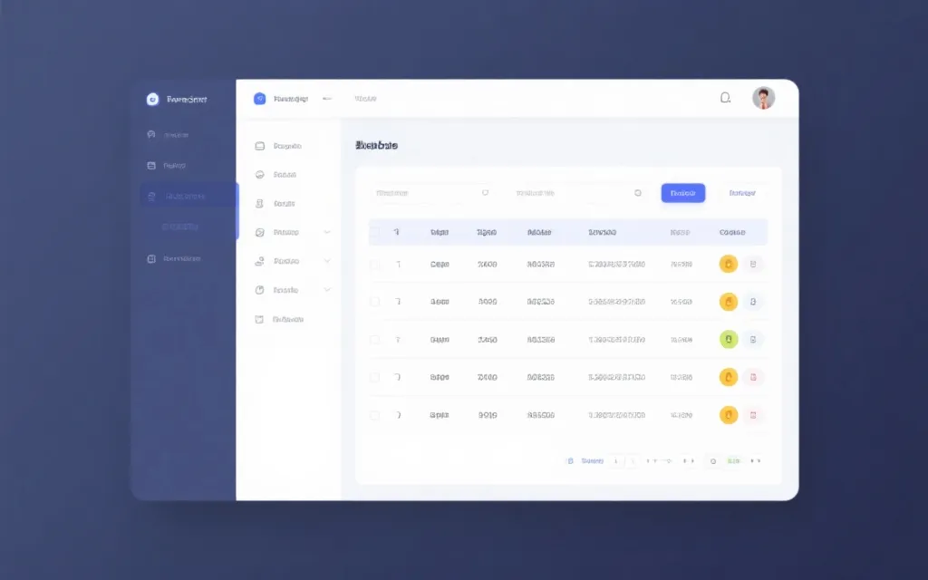 简洁直观的数据表格界面，突出信息分层和用户体验